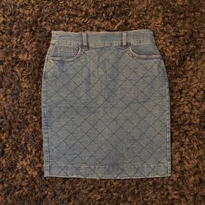 Quilted Denim Pencil Skirt from J. Crew
